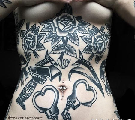 黑色线条素描点刺技巧创意文艺经典纹身图案