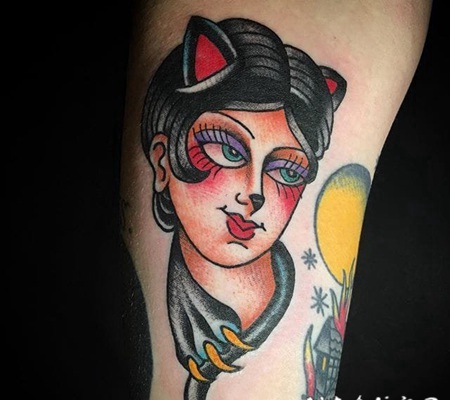 彩绘水彩素描创意经典霸气纹身图案