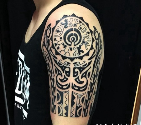 黑色线条素描几何元素创意文艺霸气部落纹身图案