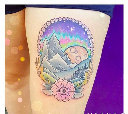 彩绘水彩素描创意精致文艺唯美纹身图案