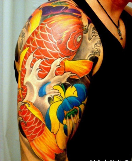 彩绘水彩素描创意经典日本多元素图腾纹身图案