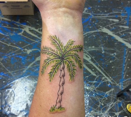 创意独特的精美别致夏日气息椰子树纹身图案