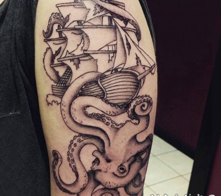 创意有趣设计感十足的动物章鱼纹身图案