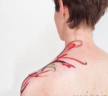 艺术感十足的彩绘水彩风格纹身图案