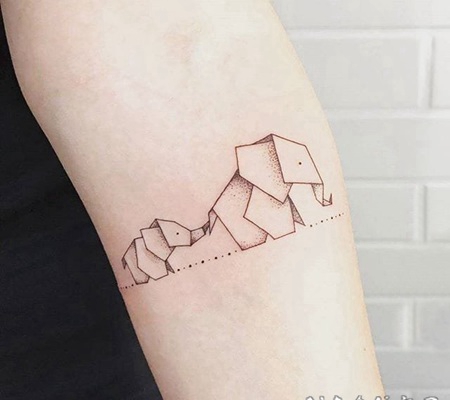文艺小清新的唯美精致创意折纸元素纹身图案