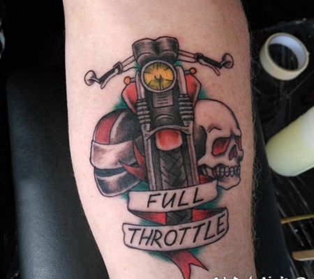 创意独特的霸气摩托车元素纹身图案