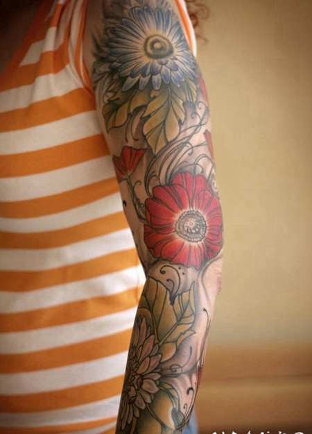 创意有趣的霸气精致的有趣花臂手臂纹身图案