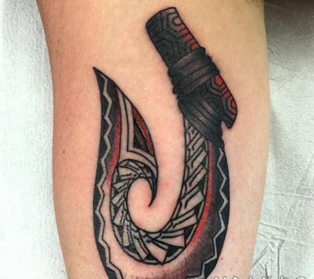 创意别致的鱼钩3d纹身图案