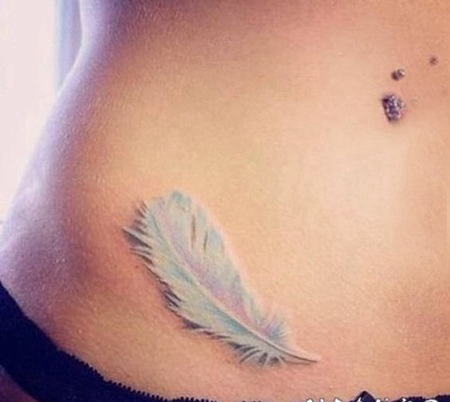 创意唯美的白色简单线条隐形纹身图案