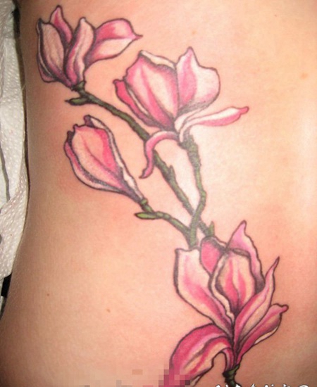 彩绘水彩文艺小清新唯美花朵精致纹身图案