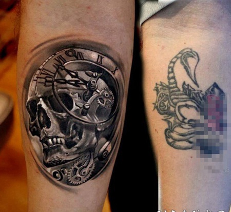 成功的精美简单线条覆盖纹身图案