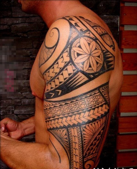 黑灰素描创意图腾创意个性霸气纹身图案