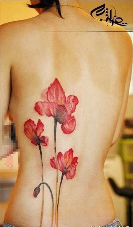 唯美花朵的文艺小清新精致纹身图案