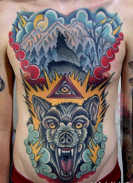 关于狼的创意个性霸气纹身图案