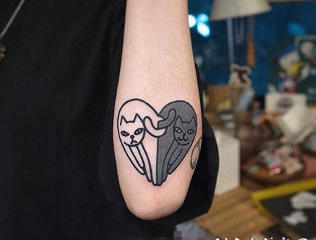 彩绘水彩创意个性心形元素动物纹身图案