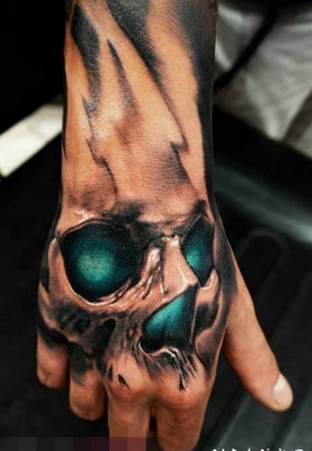 骷髅头霸气潮流个性创意纹身图案