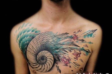 简单个性抽象线条描绘的创意纹身图案