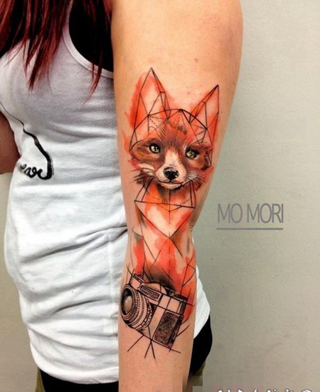 关于水彩泼墨创意个性纹身图案