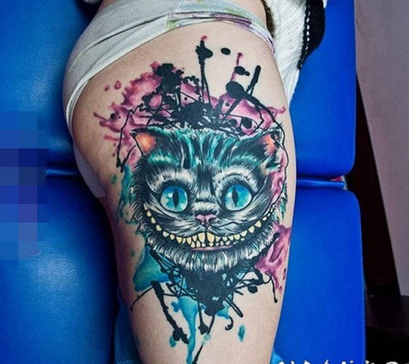 大胆的水彩泼墨彩绘技巧渐变纹身图案大全