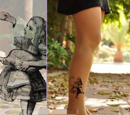 1适合女生的画风唯美抽象线条纹身图案大全