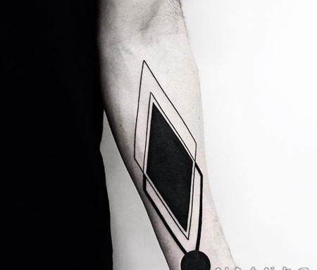 简洁几何元素纹身个性线条纹身图案大全
