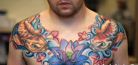 男性满胸霸气纹身图案欣赏