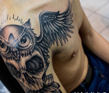 2男性黑色手臂线条纹身点刺技巧半甲纹身图案