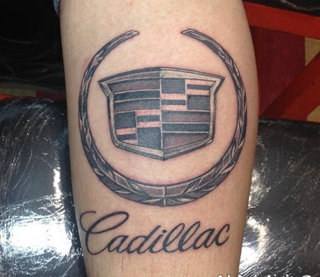 凯迪拉克标志纹身花体英文字汽车纹身图案大全