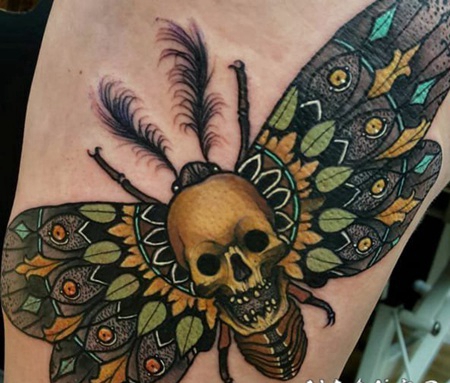 1漂亮的飞蛾纹身蝴蝶纹身动物图案纹身