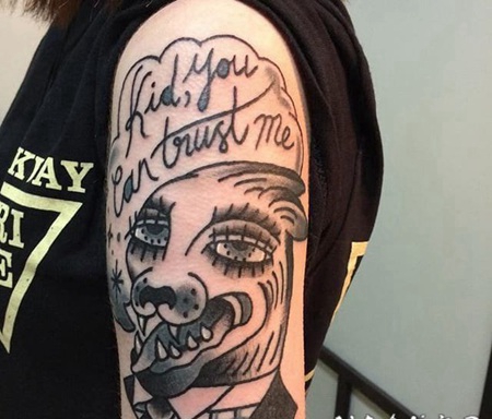 黑色简单个性线条纹身传统的新时代怪异纹身图案