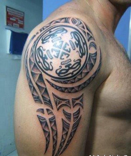 超帅气的黑色部落图腾纹身图案