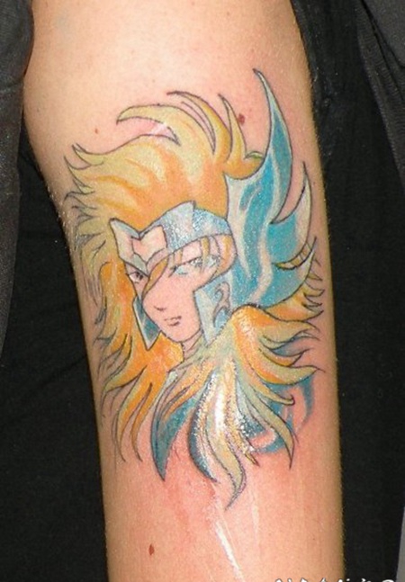 圣斗士冰河卡通纹身图案