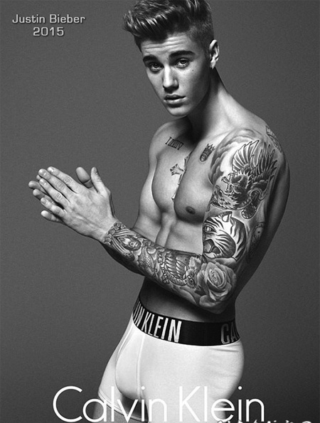 贾斯丁比伯手臂老虎十字架字母纹身图案