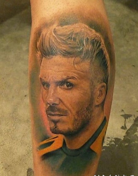 贝克汉姆肖像纹身图案