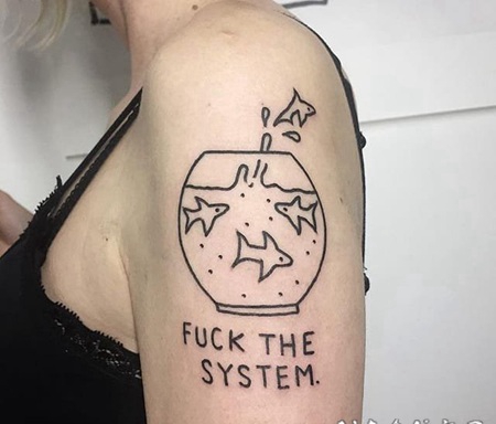 黑色的简单个性线条纹身花体英文字纹身图案