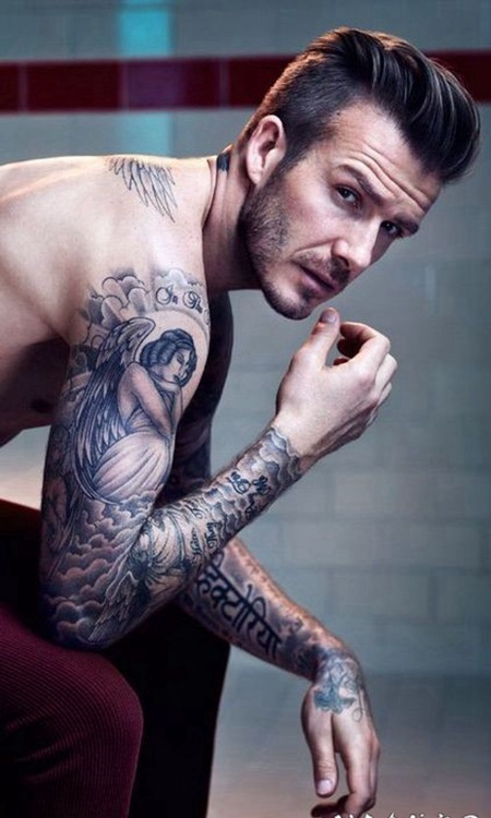 不老帅哥贝克汉姆花臂纹身图案
