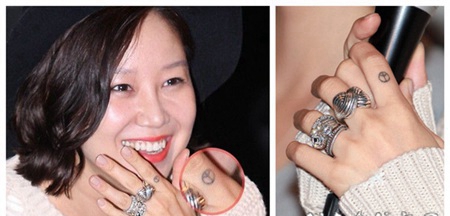 孔孝真手指简单的图腾刺青图案