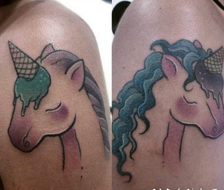 彩色的创意情侣纹身和闺蜜纹身女生可爱纹身图案