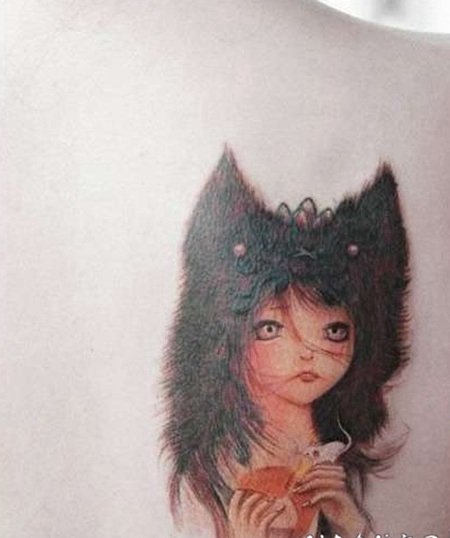 可爱猫咪公主纹身图案