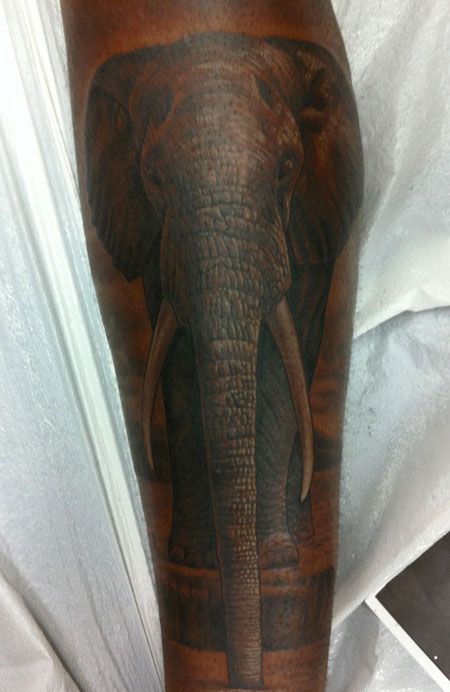 手臂大象纹身图案