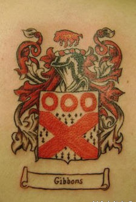 家族嵴吉本斯徽章纹身图案