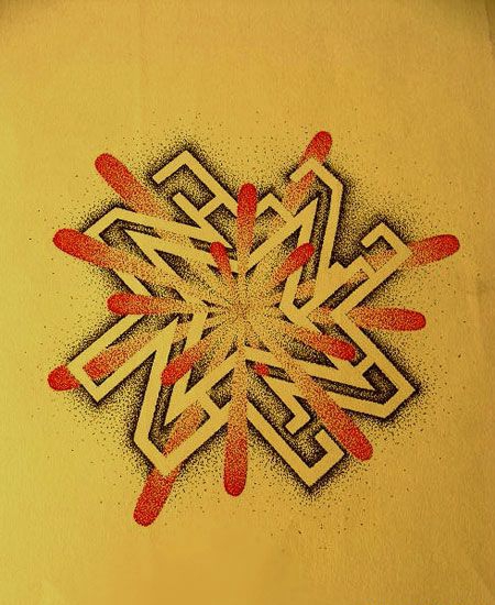 抽象的风车纹身图案