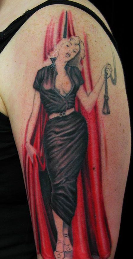 手臂玛丽莲梦露纹身图案