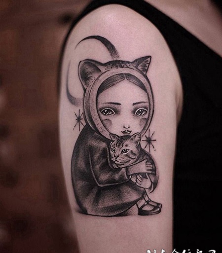 宠爱一生，手臂个性纹身图案