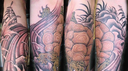 手臂玄武神龟纹身图案