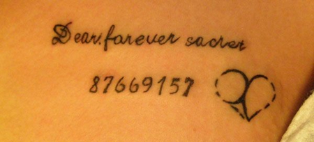 胸前的英文数字纹身图案