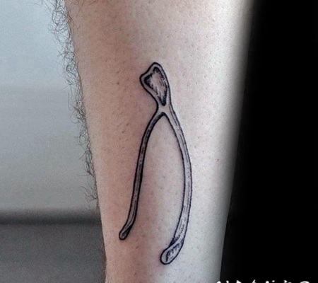 黑色的小清新骨头手臂纹身图案