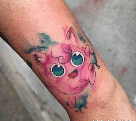 亚洲卡通主题彩色小动物手臂纹身图案