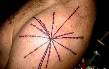 手臂外星生物信号纹身图案