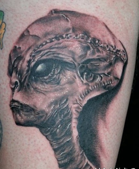 外星人的恐怖画像纹身图案